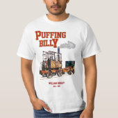 Puffing Billy Stoomtrein Engels Locomotief T-shirt (Voorkant)