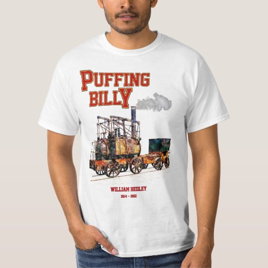 Puffing Billy Stoomtrein Engels Locomotief T-shirt (Voorkant)