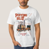 Puffing Billy Stoomtrein Engels Locomotief T-shirt (Voorkant)