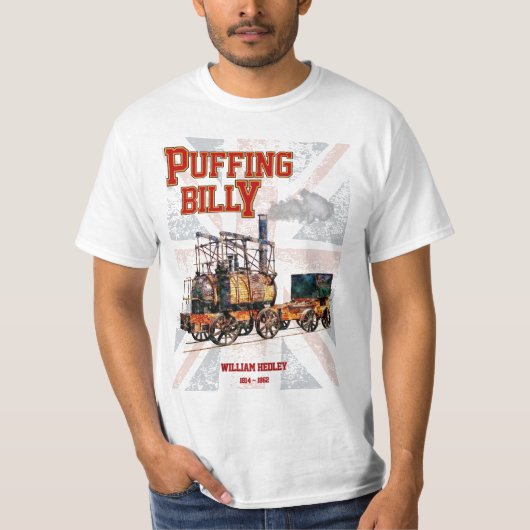 Puffing Billy Stoomtrein Engels Locomotief T-shirt (Voorkant)