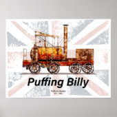 Puffing Billy Stoomtrein Engelse Locomotief Poster (Voorkant)