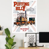 Puffing Billy Stoomtrein Engelse Locomotief Poster (Thuiskantoor)