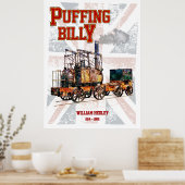 Puffing Billy Stoomtrein Engelse Locomotief Poster (Keuken)