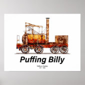 Puffing Billy Stoomtrein Engelse Locomotief Poster (Voorkant)