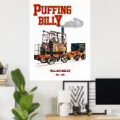 Puffing Billy Stoomtrein Engelse Locomotief Poster (Thuiskantoor)
