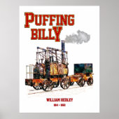 Puffing Billy Stoomtrein Engelse Locomotief Poster (Voorkant)