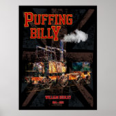 Puffing Billy Stoomtrein Engelse Locomotief Poster (Voorkant)