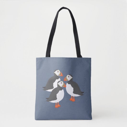 Puffins Allover-Canvas tas (Voorkant)