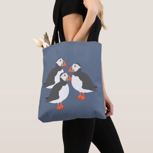 Puffins Allover-Canvas tas (Dichtbij)