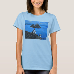 Puffins bij Skellig Michael Ireland T-shirt