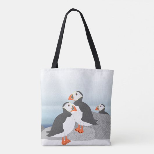 Puffins Canvas tas (Achterkant)