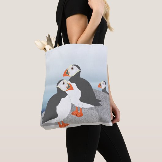 Puffins Canvas tas (Dichtbij)