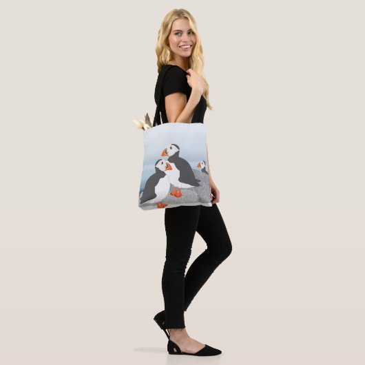 Puffins Canvas tas (Op model)