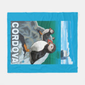 Puffins & Cruise Ship - Cordova, Alaska Fleece Deken (Voorkant (Horizontaal))
