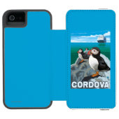 Puffins & Cruise Ship - Cordova, Alaska Incipio iPhone Portemonnee Hoesje (Agenda Open)