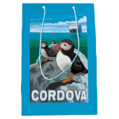 Puffins & Cruise Ship - Cordova, Alaska Medium Cadeauzakje (Voorkant)