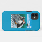 Puffins & Cruise Ship - Douglas, Alaska Case-Mate iPhone Case (Achterkant (horizontaal))