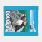 Puffins & Cruise Ship - Douglas, Alaska Fleece Deken (Voorkant (Horizontaal))