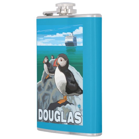Puffins & Cruise Ship - Douglas, Alaska Heupfles (Links)