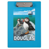 Puffins & Cruise Ship - Douglas, Alaska Klembord (Voorkant)