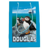 Puffins & Cruise Ship - Douglas, Alaska Medium Cadeauzakje (Voorkant)