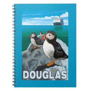 Puffins & Cruise Ship - Douglas, Alaska Notitieboek