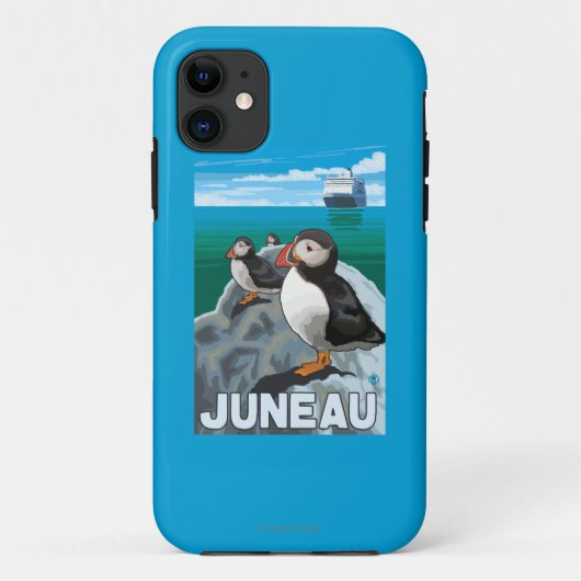 Puffins & Cruise Ship - Juneau, Alaska Case-Mate iPhone Case (Achterkant)