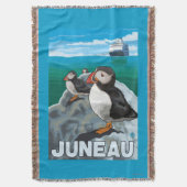 Puffins & Cruise Ship - Juneau, Alaska Deken (Voorkant Verticaal)