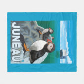 Puffins & Cruise Ship - Juneau, Alaska Fleece Deken (Voorkant (Horizontaal))