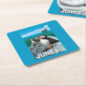 Puffins & Cruise Ship - Juneau, Alaska Kartonnen Onderzetters (Schuin)