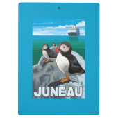 Puffins & Cruise Ship - Juneau, Alaska Klembord (Achterkant)
