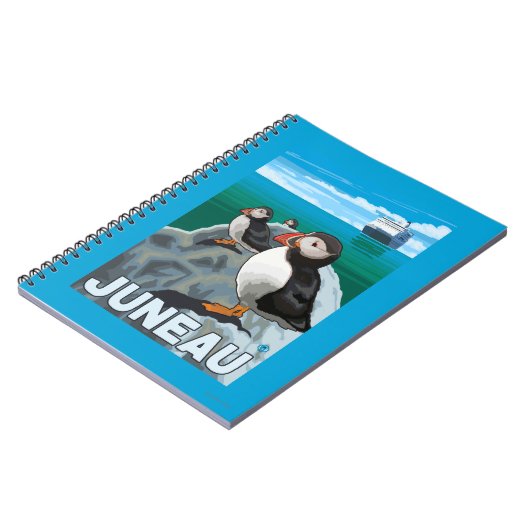 Puffins & Cruise Ship - Juneau, Alaska Notitieboek (Linkerzijde)