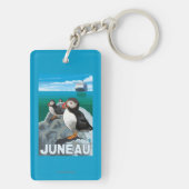 Puffins & Cruise Ship - Juneau, Alaska Sleutelhanger (achterkant)