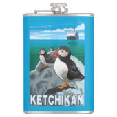 Puffins & Cruise Ship - Ketchikan, Alaska Heupfles (Voorkant)