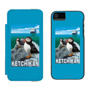 Puffins & Cruise Ship - Ketchikan, Alaska