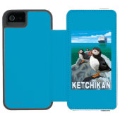Puffins & Cruise Ship - Ketchikan, Alaska Incipio iPhone Portemonnee Hoesje (Agenda Open)
