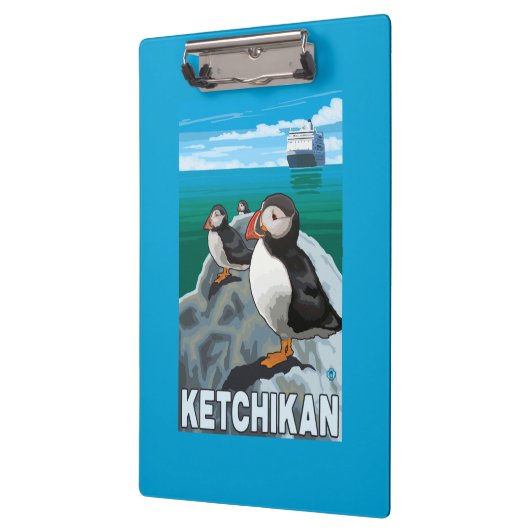 Puffins & Cruise Ship - Ketchikan, Alaska Klembord (Links)