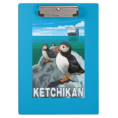 Puffins & Cruise Ship - Ketchikan, Alaska Klembord (Voorkant)