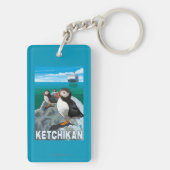 Puffins & Cruise Ship - Ketchikan, Alaska Sleutelhanger (achterkant)