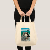 Puffins & Cruise Ship - Ketchikan, Alaska Tote Bag (Voorkant (product))