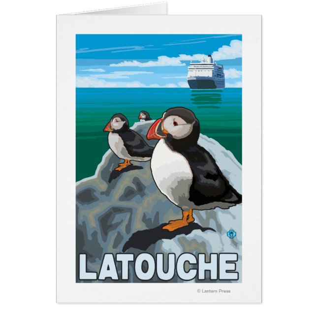 Puffins & Cruise Ship - Latouche, Alaska (Voorkant)