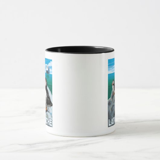 Puffins & Cruise Ship - Latouche, Alaska Mok (Midden)