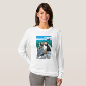 Puffins & Cruise Ship - Latouche, Alaska T-shirt (Voorkant volledig)