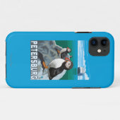 Puffins & Cruise Ship - Petersburg, Alaska Case-Mate iPhone Case (Achterkant (horizontaal))
