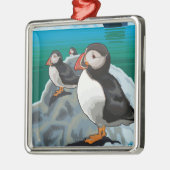 Puffins & Cruise Ship - Seldovia, Alaska Metalen Ornament (Links)