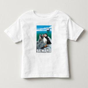 Puffins & Cruise Ship - Seward, Alaska Kinder Shirts
