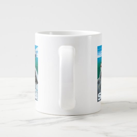 Puffins & Cruise Ship - Sitka, Alaska Grote Koffiekop (Achterkant)