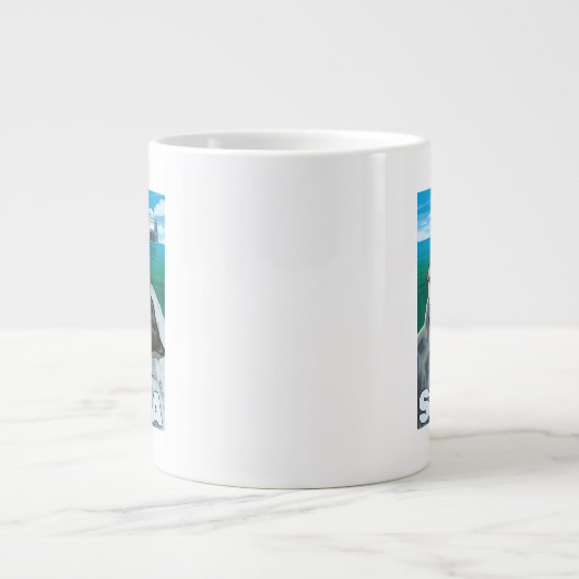 Puffins & Cruise Ship - Sitka, Alaska Grote Koffiekop (Voorkant)