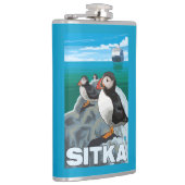 Puffins & Cruise Ship - Sitka, Alaska Heupfles (Rechts)