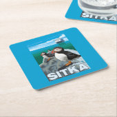 Puffins & Cruise Ship - Sitka, Alaska Kartonnen Onderzetters (Schuin)